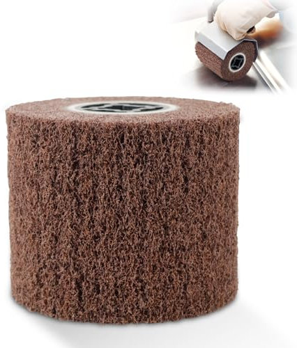 Mumjooyi Nylonbürste Schleifwalze Bürste Satinierwalze Winkelschleifer Schleifhülsen für Schleifroller Schleifmaschine zum Polier Rot 120 x 100 mm -120 Körnung