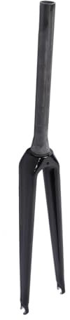 Alomejor Fourche Avant Légère de Vélo en Fiber de Carbone 700C, Tube Conique à Dégagement Rapide, Frein de Jante, Fourche Rigide Allongée pour Vélos de Route (Texture 3K Brillante)