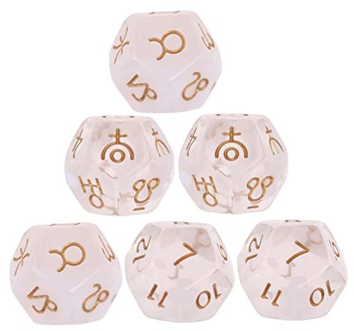 DRESSOOS 12-seitiges Spielwürfel-Set Harz astrologische Würfel Konstellationen Tarot-Wahrsagung Würfel für Erwachsene
