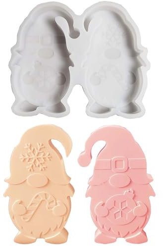 2PCS Silikonformen Gießformen Weihnachten TREABEAR, Silikonform Wichtel, Gießformen Silikon Weihnachtsmann, Kerzenformen Zum Gießen, Silikon Formen Zum Gießen,Gießformen Silikon Weihnachten
