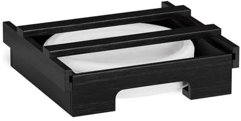Gvvsjgdbis Paper Plate Dispenser for 9 Inch Under Cabinet Bamboo Plates Holder Kitchen Counter Vertical Plate Dipensers Holders,B