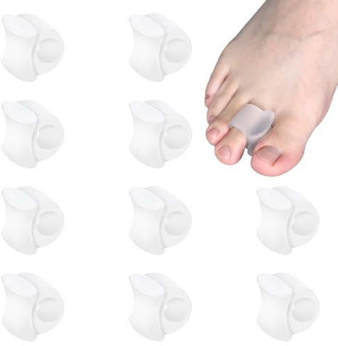 10 Stück Silikon Zehentrenner Geringe Größe, Zehenspreizer Silikon Geeignet für Teenager Hallux Valgus Korrektur, für Bunion Korrektur, überlappende Zehen Toe Spacer, Weiße