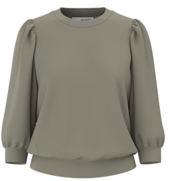 Selected Femme Damen Slftenny 3/4 Sweat Top Noos, Vetiver, XS EU
