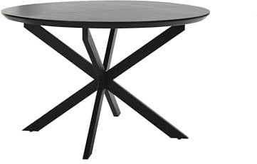 byLIVING Esstisch Oregon/mit Auszug/Tischplatte Eichen-Optik schwarz/HPL-Beschichtung/mit Schweizer Kante/Gestell Metall schwarz/oval/Küchentisch/Esszimmertisch /120-160 x 110, H 76 cm