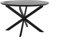 byLIVING Esstisch Oregon/mit Auszug/Tischplatte Eichen-Optik schwarz/HPL-Beschichtung/mit Schweizer Kante/Gestell Metall schwarz/oval/Küchentisch/Esszimmertisch /120-160 x 110, H 76 cm