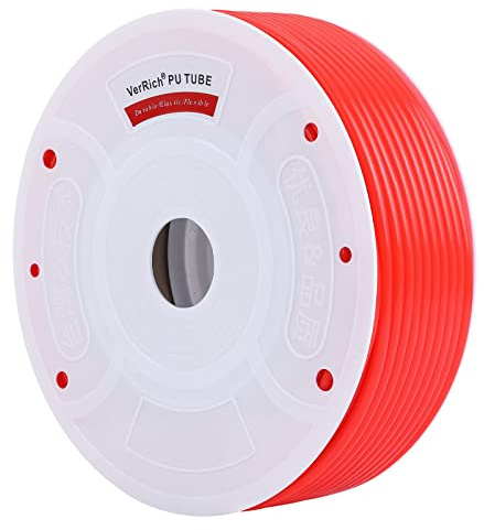 VerRich Pneumatic Tubing Pipe Pu Hose,Orange 6mm OD x 4mm ID 525 FT 160 Meters PU Air Hose Line Tube for Air Compressor Transfer