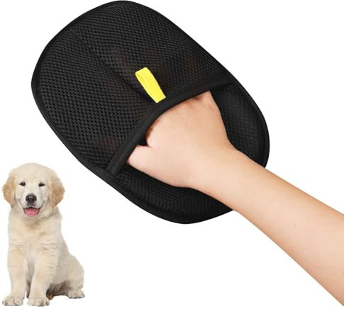 Azushwer Pet Grooming Gloves, Dog Cat Grooming Glove, Double Sided Pet Grooming Gloves, Static Removal Gloves for Pet Hair, Reusable Pet Cleaning Glove for Washing, Deshedding, Grooming (1)