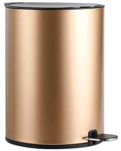 WOTZOV Trash Can,Drum-Shaped Trash Can,with Lid Household Stainless Steel Pedal Trash Can,Stepped Garbage Can,for Kitchen,Office,Home Simple Human Trash Can