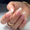 Calkkrer 24 pièces ongles pressés moyen, faux ongles blancs dégradés avec design brillant, faux ongles transparents rose clair, ongles artificiels à coller