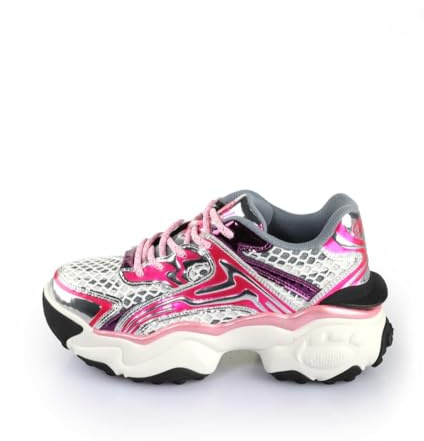 Buffalo Score Tec - Weiß/Pink/Silber Kunstleder Weite Normal, Schuhgröße 41