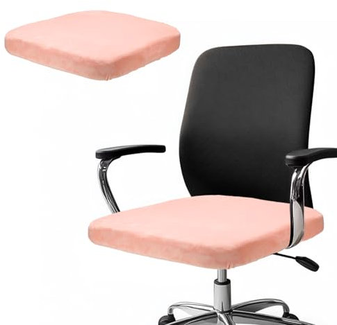 sourcing map Office Chair Cover, Stretchable Soft Swivel Rotating Chair Slipcover Washable Desk Computer Seat Cover Protector for Office Home, 30-45cm, Light Pink