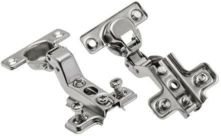 GTV Minischarnier ohne Dämpfung,Topfdurchmesser 26 mm, Innenanschlag,Montageplatte H=0 mit Euroschr., 2 St