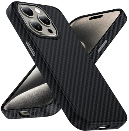 Phoneaura MagCase Deluxe Carbon Hülle für iPhone 14 PRO kompatibel mit MAGSAFE I Carbonhülle iPhone 14 PRO I Schutzhülle I Case I Hülle I Handyhülle (Carbon Optik +2 Schutzgläser +1 Kameraglas)