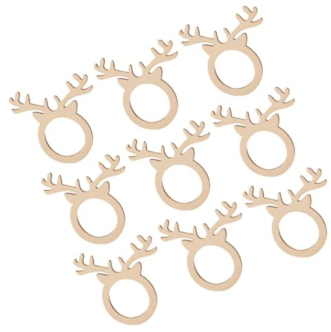 LOORGVEL 30-Teiliges Set Serviettenring Aus Holz Weihnachtlicher Geweih-Serviettenring Für Den Esstisch Glatt Und Gratfrei Für Familienessen Weihnachtsessen Und Festliche Tischdeko