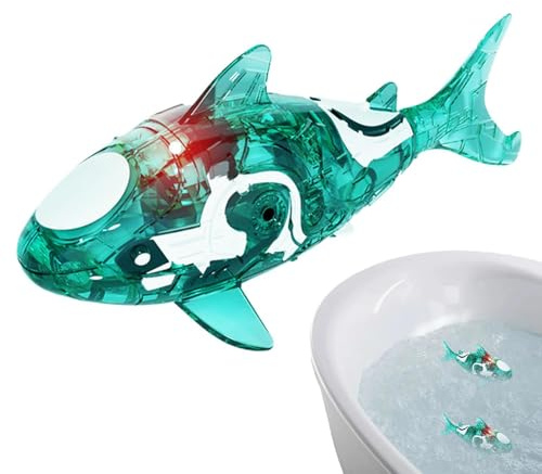 Quniwokid Jouet De Bain Poisson - Robotique Interactif Lumineux À Activation par l'eau,Requin Robot Électronique Jouet Animal De Compagnie Interactif,pour Garçons Filles Famille Et Amis Fille Fils