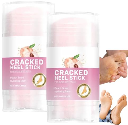 Fußcreme-Stift mit Harnstoff für rissige Fersen und trockene Haut, praktischer Fußbalsam-Stift mit praktischem Applikator, macht raue Haut schnell weich, zieht schnell ein, fettet nicht (2 stücke)