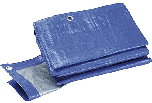 SCHULLER Industrie Schutzplane 180 Gramm, 5 x 6 m mit Ösen, blau, 46539