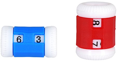 KnitPro Knit Pro Reihenzähler Set klein + groß Strickreihenzähler, Kunststoff, Rot blau, 11x5x2 cm