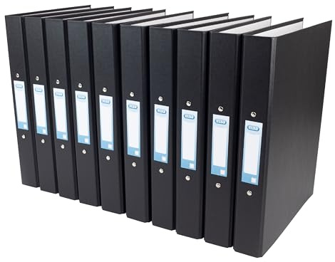 Elba A4 2 O-Ring Binders 30mm, Black (Pack of 10)