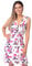 6251 Floral V Neck Knot Front Pleated Shift Sleeveless Mini Dress Summer Beach-Pink [6252]-10