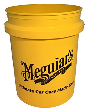 Meguiar's RG203 Car Wash Bucket 5US Gallon (Grit Guard compatible/Sold separately), Yellow, Large