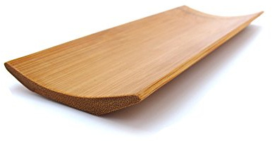 Reusable Bamboo Carbonized Brown Rectangle Sushi Serving Tray Plate 7 x 2.8 - 10 Pieces