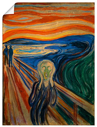 ARTland Wanddeko Poster & Kunstdrucke Wandposter 30x40 cm Menschen Brücke Himmel Abstrakte Kunst Gefühle Leben Der Schrei. 1893 Expressionismus Edvard Munch T8BN