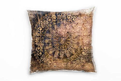 Paul Sinus Art Retro und Vintage, braun, Schrift, Mandala Deko Kissen 40x40cm für Couch Sofa Lounge Zierkissen - Dekoration zum Wohlfühlen