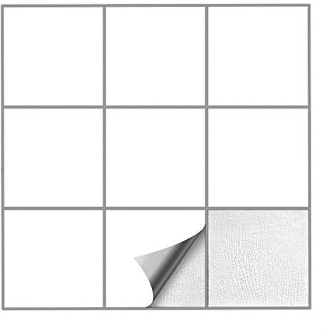 Kiwistar Fliesenaufkleber Weiss Seidenmatt - 25 x 25 cm - 1 Stück - Klebefliesen Fliesenmuster Stickerfliesen Wandfliesen überkleben