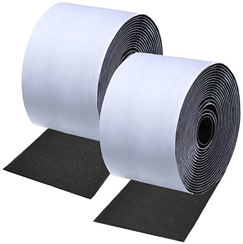 ANDERK 11CM Breite 2 Meter Lang Klettband Selbstklebend Extra Stark Klettverschluss Selbstklebend, Schwarz