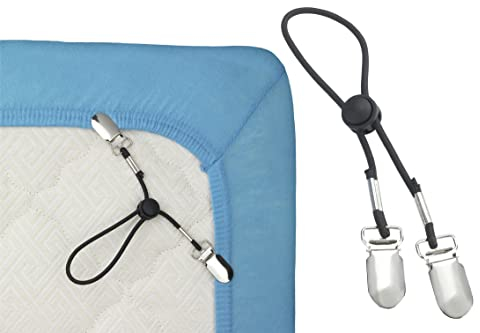 Maximex Tendeurs de draps de lit lot de 4 Set de 4 tendeurs de draps Noir