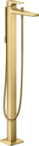 hansgrohe Floor-Standing Bath Mixer tap for 2 Functions, Polished Gold Look