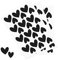 Y014 Herzen Set Wandtattoo Aufkleber Herz Dekor Sticker für Kinderzimmer Babyzimmer (Schwarz)