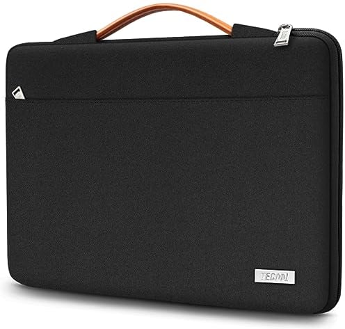 TECOOL 15.6 Inch Laptop Sleeve Case, Protective Notebook Bag Water-resistant Laptop Case 15.6 Inch for 15 15.6 Lenovo Thinkpad IdeaPad HP Dell ASUS Acer Samsung Notebook Chromebook, Black