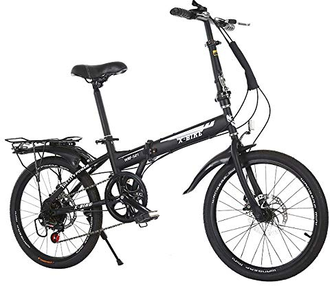 MTTKTTBD Tragbar Faltrad, Unisex Klappfahrrad,Quick-Fold-System,20 Zoll Lightweight Klapprad,Doppelscheibenbremse,First-Class Folding City Bike für Stadtreiten und Pendeln