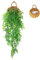 ANZOME Plantas Colgantes Artificiales con Cesta de Madera, 107cm Plantas Colgantes Artificiales en macetas para Oficina Cocina Jardín Fiesta Decoración de Pared (Hojas de bambú)