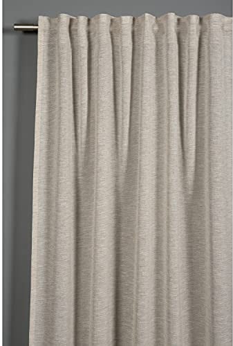 Gardinia Vorhang mit verdeckten Schlaufen und Gardinenband, Lichtdurchlässig, Sichtschutz, Blendschutz, Transparent, Gardine in Naturoptik, Beige, 140 x 245 cm