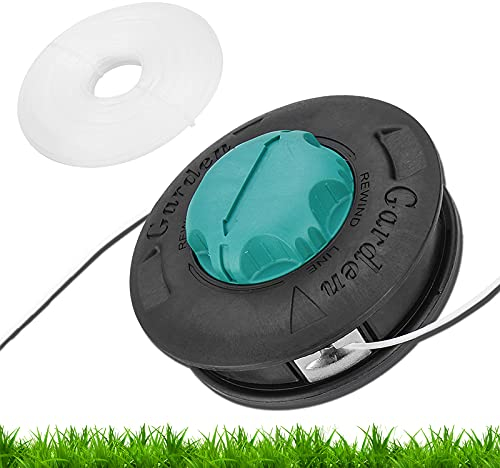 Ledph Motorsensen Kopf, Rasentrimmer Spule Universal für M10 Gewinde, Fadenspule für Freischneider mit 40m/131ft Stahldraht Mähfaden Trimmerfaden, Passend für Elektro-Rasentrimmer,Blau
