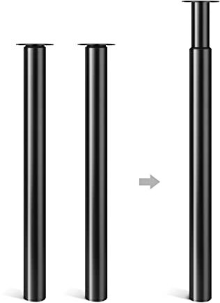 Dhouse 2-Pack Adjustable Metal Folding Desk Legs 710-1100mm for Furniture, Kitchen, Coffee & Dining Tables (Black, 60mm Diameter)