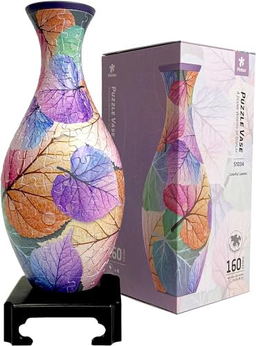 Pintoo 3D Puzzle Blumenvase - Colorful Leaves [S1034], Zauberhafte Geschenkidee für stilvolle Heimdekoration, 160 Teile