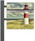banjado® Standbriefkasten Anthrazit mit Namensschild Leuchtturm Sylt & Zeitungsfach/Briefkasten mit Standfuß in Anthrazit/Postkasten A4 Einwurf inkl. Montagematerial & 2 Schlüsseln