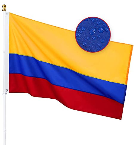Kolumbien-Flagge, 90x150 cm für den Außenbereich – strapazierfähiges Nylon, genähte Streifen, farbecht, langlebig, Kolumbien-Nationalflagge, Festival, Innen- und Außendekoration