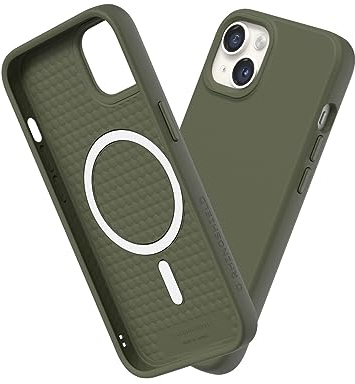 RhinoShield Case kompatibel mit [iPhone 13/14] | SolidSuit - MagSafe-kompatibel -Stoßdämpfende & schlanke Schutzhülle mit Premium Finish - 3.5 Meter Fallschutz - Algengrün