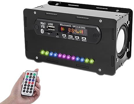BANRIA DIY Bluetooth Speaker Kit with FM Radio, Digital Display & LED Lights, Soldering Practice Kit