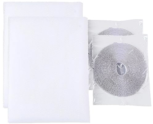 ZKGYUS Zanzariere Per Finestre, 2 Pezzi 130 x 150 cm Zanzariera Porta Finestra Zanzariere Senza Perforazione Incl Nastro di Fissaggio, Ritagliabile Senza Forature, Bianco