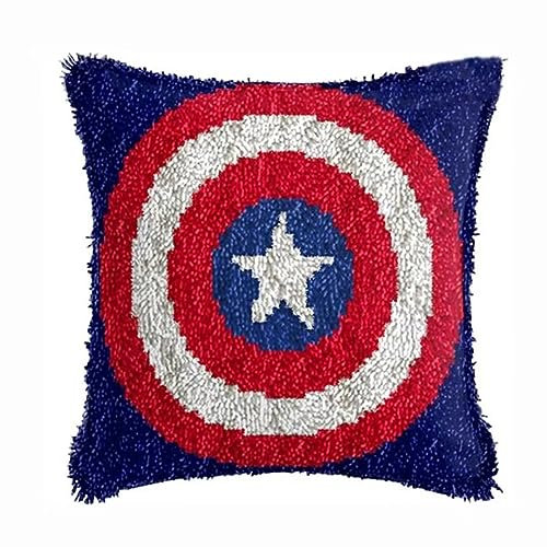 ROCKY&CHAO Latch Hook Kit Shields 43x43cm DIY Pillow Case Cushion Cover 17X17Inch Cross Stitch Embroidery Home Decor