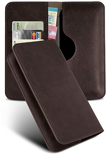moex Purse Case für iPhone 15 Plus Handytasche mit Geldbörse, Klapphülle aus PU Leder mit Kartenfach, Flip Case Schutzhülle 360 Grad Rundumschutz Booklet Lederhülle, Braun