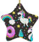 Weihnachtsschmuck Stern Keramik Ornamente Einhorn und Donuts Regenbogen gedruckt Weihnachtsbaum Keramik Hängende Ornament für Xmas Urlaub Party Dekorationen
