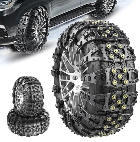 MIOLOE Auto-Schneekette, Universal Anti-Rutsch-Winter-Notfall-Reifenketten Sicherheitsketten Einfache Installation für Auto LKW SUV, ATV, UTV, für Reifenbreite 165-275mm (4)