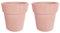 AC - Pack de 2 Macetas con aro Desmontable - Plástico Resistente - Ideal para el Hogar, Plantas, Jardín, Decoración. - Cuidado de Plantas - Forma Redonda - Ø 25 cm - Color: Rosa